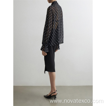 Spotted Printed Long Sleeved Shirt With Straps